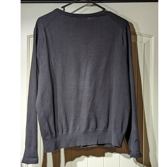 Lands' End Black Closet Staple Button Up Cotton Blend Cardigan Womens Sz L/P - Picture 2 of 10